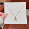 Wholesale Women's Titanium Steel Fresh Flower Pendant Necklace With Mixed Gem Micro Inlay Ochain