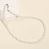 Wholesale Women's Titanium Steel Freshwater Pearl Clavicle Chain With Geometric Design And Electroplating Treatment