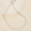 Wholesale Women's Titanium Steel Freshwater Pearl Clavicle Chain With Geometric Design And Electroplating Treatment