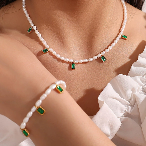Wholesale Women's 316L Stainless Steel Freshwater Pearl Necklace Fashion Minimalist Electroplating Jewelry