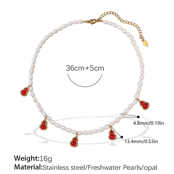 Wholesale Women's 316L Stainless Steel Freshwater Pearl Necklace Fashion Minimalist Electroplating Jewelry