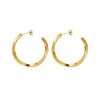 Wholesale Women's Titanium Steel Geometric Big Circle Micro Twist Electroplated Earrings