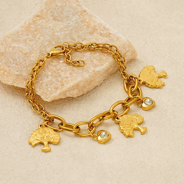 Wholesale Women's Titanium Steel Geometric Bracelet Light Luxury 18K Gold Electroplated
