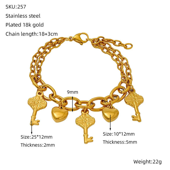 Wholesale Women's Titanium Steel Geometric Bracelet Light Luxury 18K Gold Electroplated