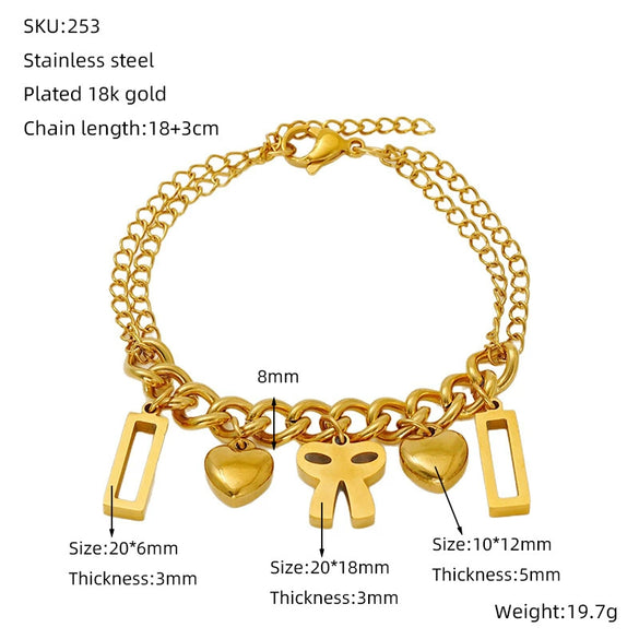 Wholesale Women's Titanium Steel Geometric Bracelet Light Luxury 18K Gold Electroplated