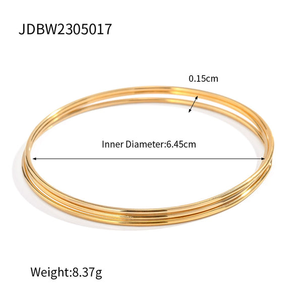 Wholesale Women's Titanium Steel Geometric Bracelet With Gold Color Electroplating
