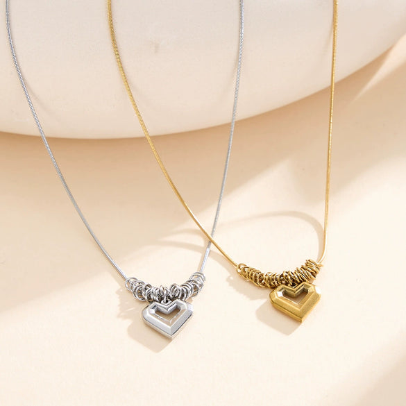 Wholesale Women's Titanium Steel Geometric Calendering Chain Electroplated Sweatshirt Necklace Trendy Highend Accessory