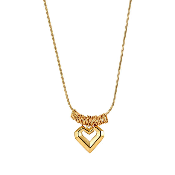 Wholesale Women's Titanium Steel Geometric Calendering Chain Electroplated Sweatshirt Necklace Trendy Highend Accessory
