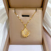 Wholesale Women's Titanium Steel Geometric Cartoon Cat's Eye Stone Diamond Necklace