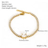Wholesale Women's Titanium Steel Geometric Claw Stone Tennis Chain Bracelet Set With Diamonds