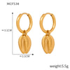 Wholesale Women's Titanium Steel Geometric Conch Pendant Earrings Electroplated With 18K Gold Retro Elegant Exaggerated Style