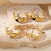 Wholesale Women's Titanium Steel Geometric Cshaped Earrings Plated 18K Gold