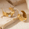 Wholesale Women's Titanium Steel Geometric Cshaped Earrings Plated 18K Gold
