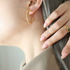 Wholesale Women's Titanium Steel Geometric Cshaped Electroplated Earrings Jewelry