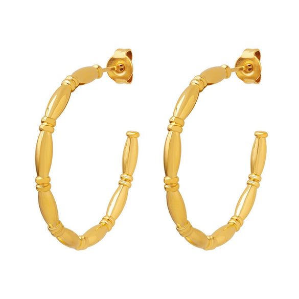Wholesale Women's Titanium Steel Geometric Cshaped Electroplated Earrings Jewelry
