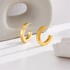 Wholesale Women's Titanium Steel Geometric Cshaped Semicircle Electroplated Elegant Retro Niche Fashion Normcore Highend Earrings