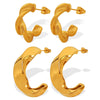 Wholesale Women's 316L Stainless Steel Geometric Ctype Electroplated Retro Metallic Rope Earrings