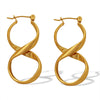 Wholesale Women's 316L Stainless Steel Geometric Curved Line Artistic Electroplated Earrings