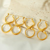 Wholesale Women's 316L Stainless Steel Geometric Curved Line Artistic Electroplated Earrings