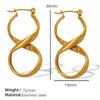 Wholesale Women's 316L Stainless Steel Geometric Curved Line Artistic Electroplated Earrings