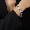 Wholesale Women's Titanium Steel Geometric Design Gold Plated Chain Bracelet Ring Earrings Jewelry Suit With Electroplating Treatment
