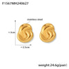 Wholesale Women's Titanium Steel Geometric Double Ring Earrings With Electroplating Treatment