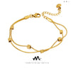 Wholesale Women's 316L Stainless Steel Geometric Doublelayer Square Bracelet Goldplated Snake Bone Chain Electroplated