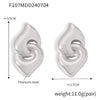 Wholesale Women's Titanium Steel Geometric Doublering Buckle Electroplated Fashion Earrings