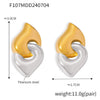 Wholesale Women's Titanium Steel Geometric Doublering Buckle Electroplated Fashion Earrings