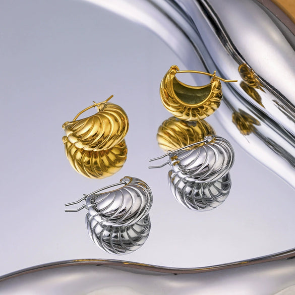 Wholesale Women's Titanium Steel Geometric Earrings With Electroplating