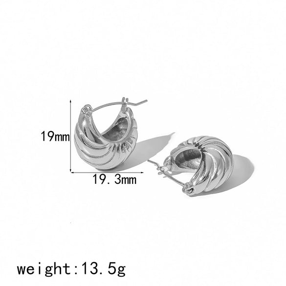 Wholesale Women's Titanium Steel Geometric Earrings With Electroplating