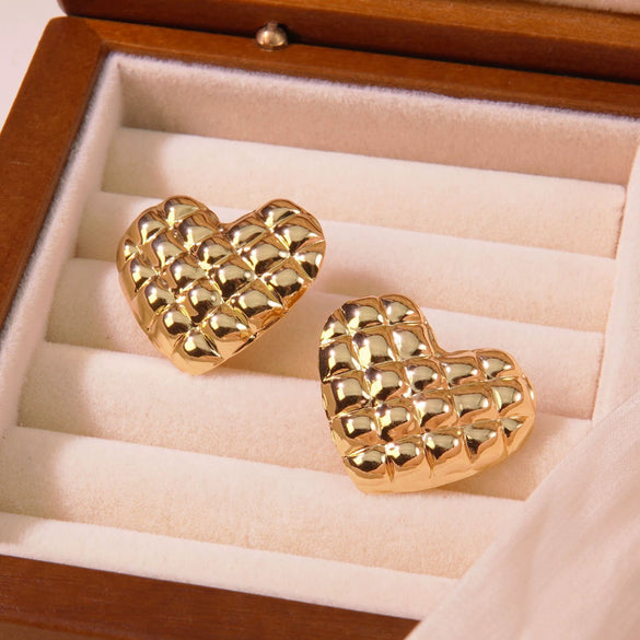 Wholesale Women's Titanium Steel Geometric Earrings With Stainless Steel Furnace Vacuum Electroplated 18K Gold Simple Style Do Not Fade
