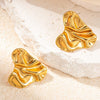 Wholesale Women's Titanium Steel Geometric Earrings With Stainless Steel Furnace Vacuum Electroplated 18K Gold Simple Style Do Not Fade