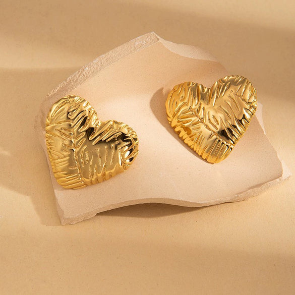 Wholesale Women's Titanium Steel Geometric Earrings With Stainless Steel Furnace Vacuum Electroplated 18K Gold Simple Style Do Not Fade