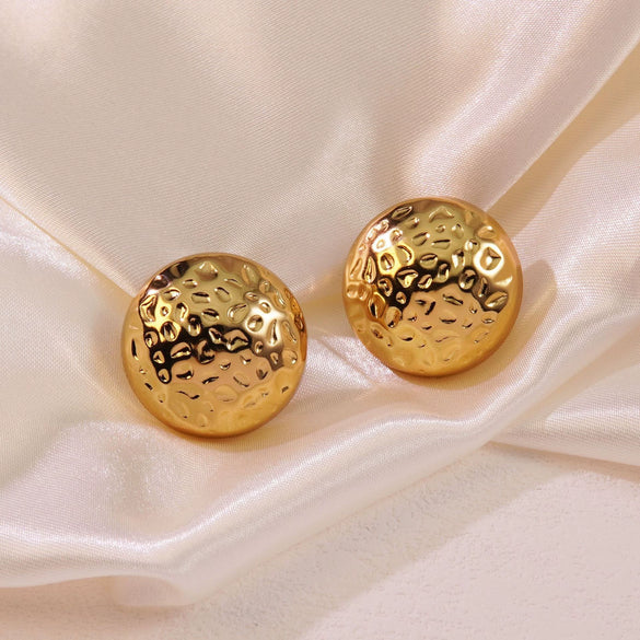 Wholesale Women's Titanium Steel Geometric Earrings With Stainless Steel Furnace Vacuum Electroplated 18K Gold Simple Style Do Not Fade