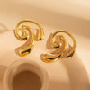 Wholesale Women's Titanium Steel Geometric Earrings With Stainless Steel Furnace Vacuum Electroplated 18K Gold Simple Style Do Not Fade