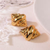 Wholesale Women's Titanium Steel Geometric Earrings With Stainless Steel Furnace Vacuum Electroplated 18K Gold Simple Style Do Not Fade