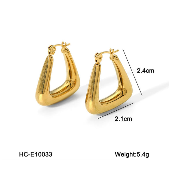 Wholesale Women's Titanium Steel Geometric Electroplated Nonfading Hollow Earrings