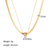 Wholesale Women's Titanium Steel Geometric Electroplated Snake Bone Chain Necklace Luxury Jewelry