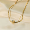 Wholesale Women's Titanium Steel Geometric Electroplated Snake Bone Chain Necklace Luxury Jewelry