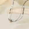 Wholesale Women's Titanium Steel Geometric Electroplated Snake Bone Chain Necklace Luxury Jewelry