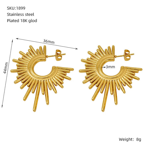 Wholesale Women's Titanium Steel Geometric Fashion Ol Earrings With Electroplating