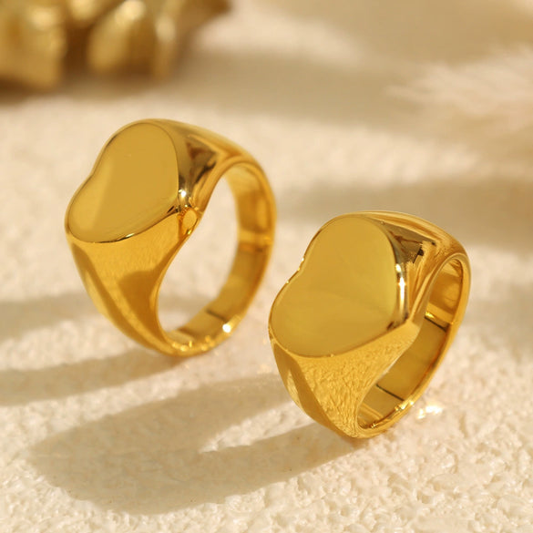 Wholesale Women's 316L Stainless Steel Geometric Fashion Ring With Electroplating
