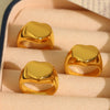 Wholesale Women's 316L Stainless Steel Geometric Fashion Ring With Electroplating