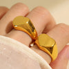 Wholesale Women's 316L Stainless Steel Geometric Fashion Ring With Electroplating