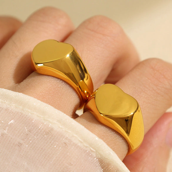 Wholesale Women's 316L Stainless Steel Geometric Fashion Ring With Electroplating