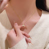 Wholesale Women's Titanium Steel Geometric Fishtail Pendant Clavicle Necklace With Microinlaid Zircon And Electroplating