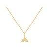 Wholesale Women's Titanium Steel Geometric Fishtail Pendant Clavicle Necklace With Microinlaid Zircon And Electroplating