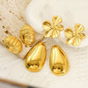 Wholesale Women's Titanium Steel Geometric Flower Electroplated Earrings
