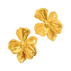 Wholesale Women's Titanium Steel Geometric Flower Electroplated Earrings